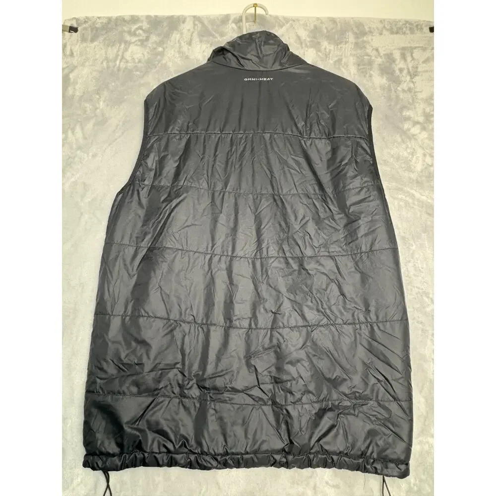 Columbia Mens L Black‎ White Out Omni-Heat Thermal Technology Puffer Vest